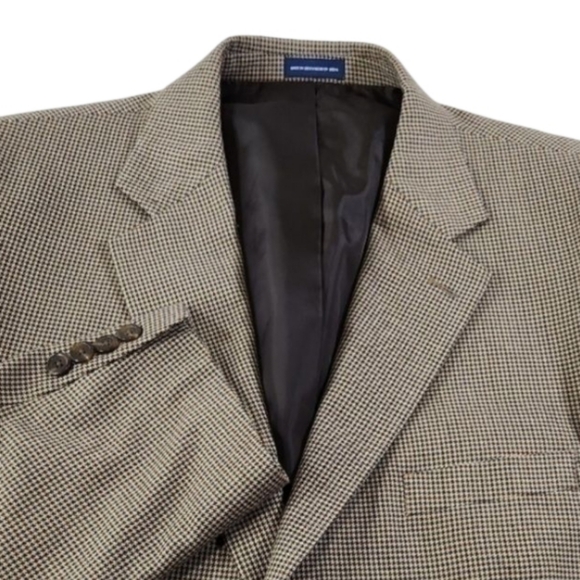 Stafford Other - Stafford Essintials Mens Two Button Blazer Brown Sport Coat Suit Jacket Size 44L